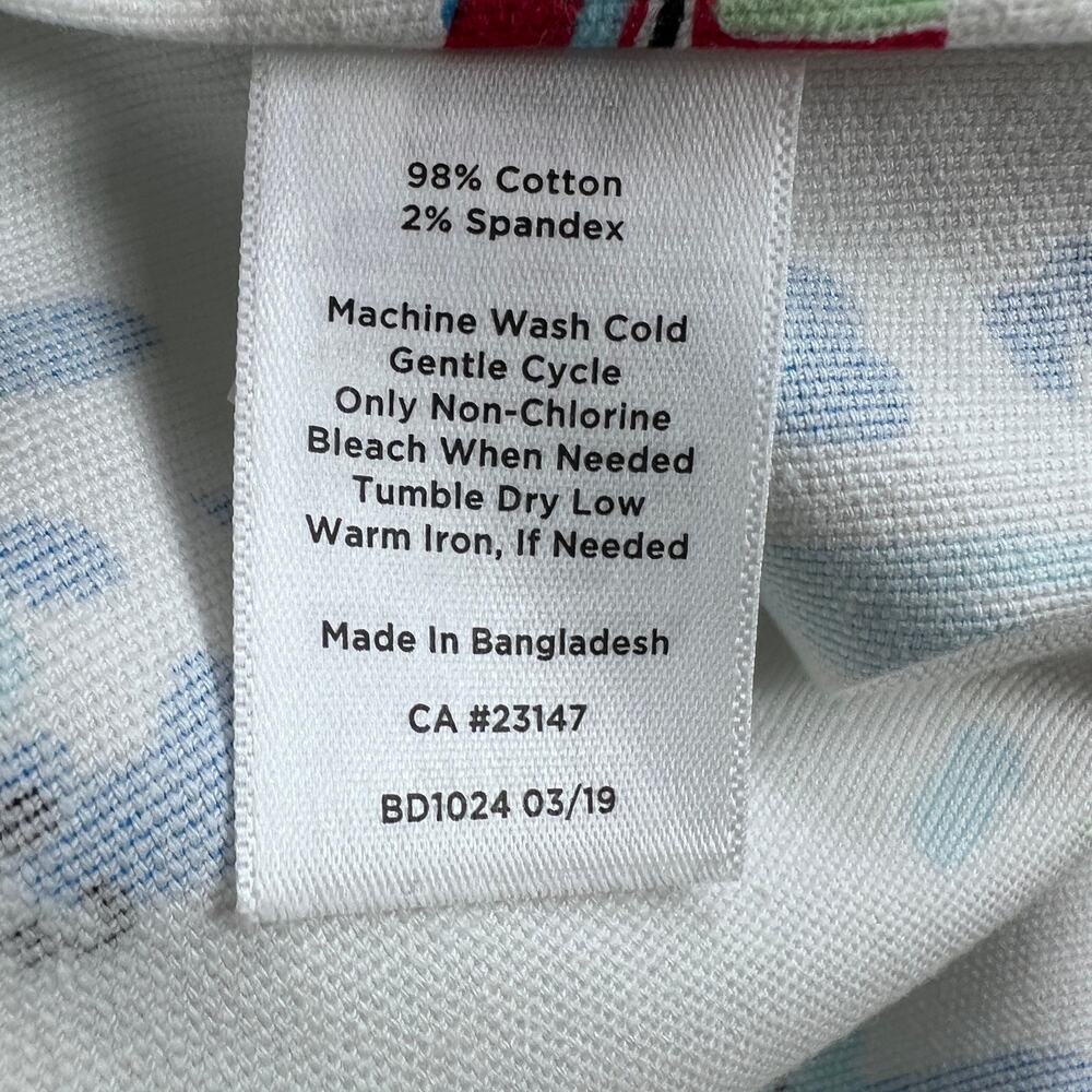 Talbots Sailboat Print Canvas Twill A-Line Skirt White Nautical Summer Size 12 - Picture 6 of 9